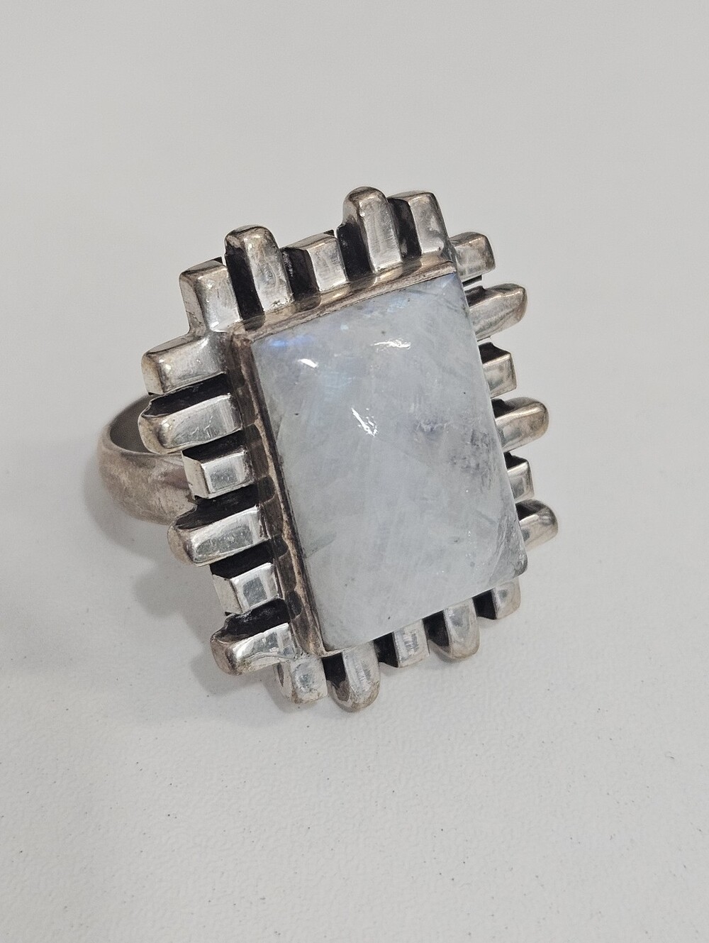 Vintage Silpada 925 Natural Moonstone Sterling Silver Statement Ring Size 8 US